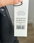 ME + EM Black 100% Cotton Cheesecloth Shirred Bandeau Peplum Top