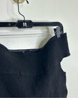 ME + EM Black 100% Cotton Cheesecloth Shirred Bandeau Peplum Top