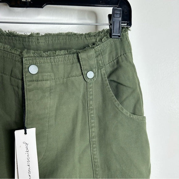 Unsubscribed 100% Cotton Green Tapered Utility Style Pant