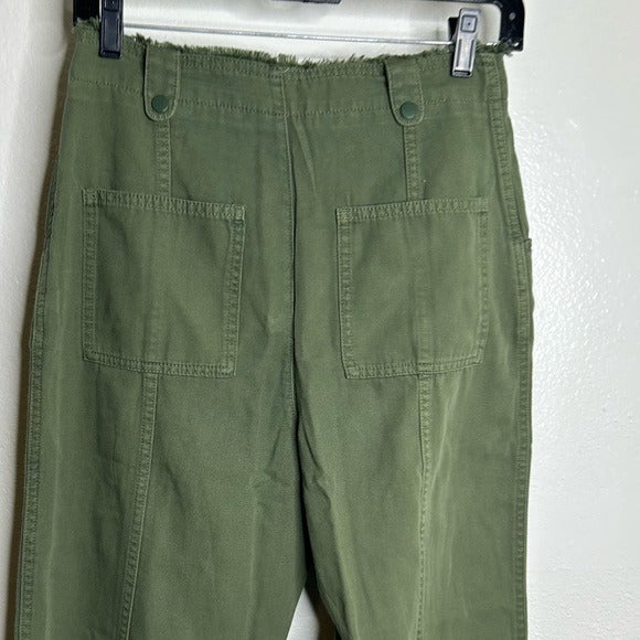 Unsubscribed 100% Cotton Green Tapered Utility Style Pant