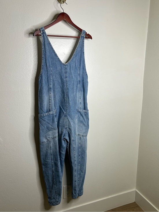 Free People Free People 100% Cotton Denim High Roller Straight Leg Jumpsuit - Cotton, Denim