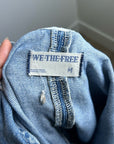 Free People 100% Cotton Denim High Roller Straight Leg Jumpsuit