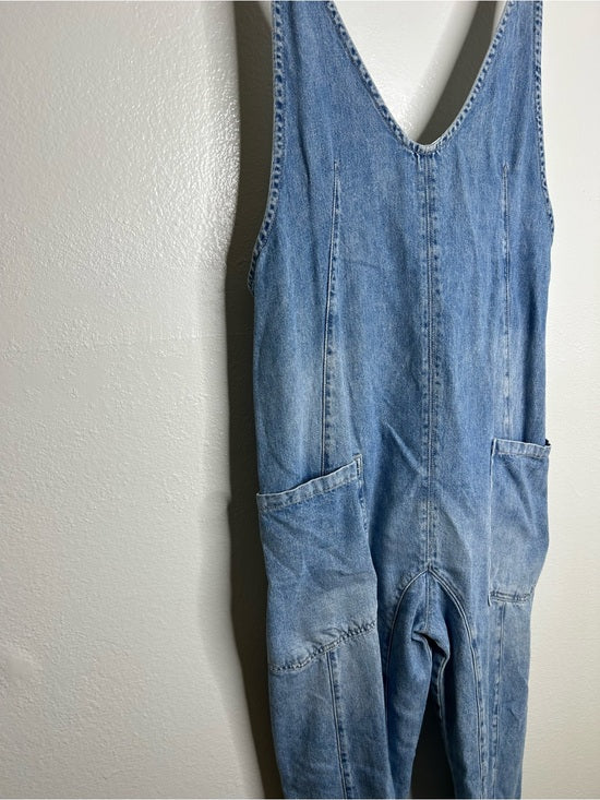 Free People Free People 100% Cotton Denim High Roller Straight Leg Jumpsuit - Cotton, Denim