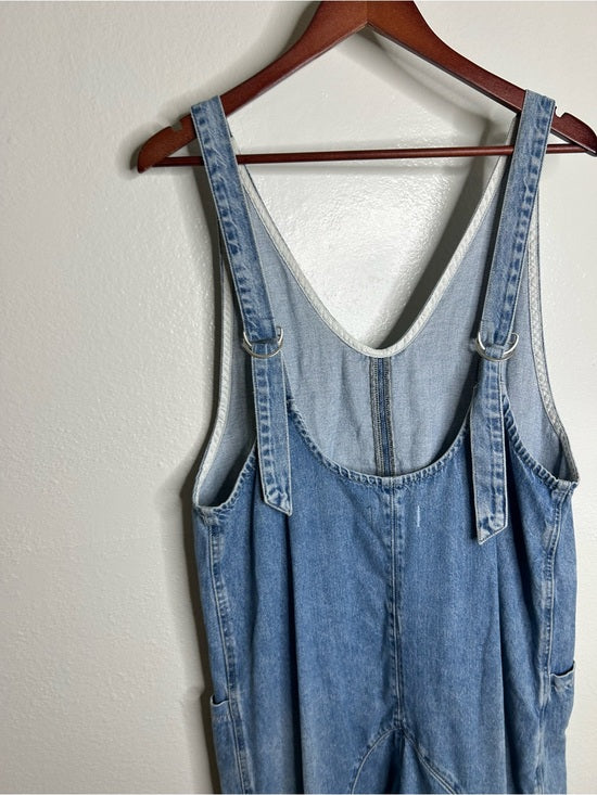 Free People Free People 100% Cotton Denim High Roller Straight Leg Jumpsuit - Cotton, Denim