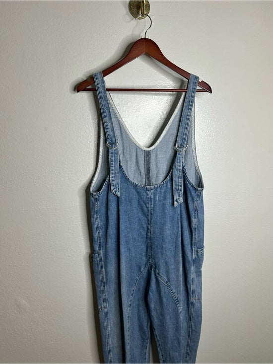 Free People Free People 100% Cotton Denim High Roller Straight Leg Jumpsuit - Cotton, Denim