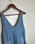 Free People 100% Cotton Denim High Roller Straight Leg Jumpsuit