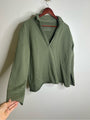Frank & Eileen 100% Cotton Triple Terry Patrick Popover Sweatshirt Top Green