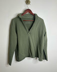 Frank & Eileen 100% Cotton Triple Terry Patrick Popover Sweatshirt Top Green