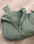 Frank & Eileen 100% Cotton Triple Terry Patrick Popover Sweatshirt Top Green