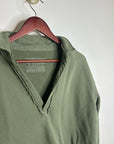 Frank & Eileen 100% Cotton Triple Terry Patrick Popover Sweatshirt Top Green