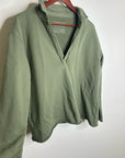 Frank & Eileen 100% Cotton Triple Terry Patrick Popover Sweatshirt Top Green
