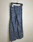 J. McLaughlin 100% Cotton Denim Leaf Lover Print Wide Leg Trouser Pant