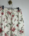 Garnet Hill 100% Organic Cotton Floral White Long Sleeve Pajama Set