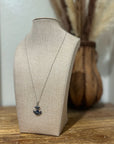 925 Sterling Silver Blue Sapphire Topaz Anchor Studded Pendant Necklace