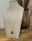 925 Sterling Silver Blue Sapphire Topaz Anchor Studded Pendant Necklace