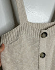 525 American Cotton Linen Textured Chunky Button Down Sweater Tank Neutral