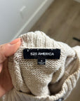 525 American Cotton Linen Textured Chunky Button Down Sweater Tank Neutral