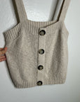 525 American Cotton Linen Textured Chunky Button Down Sweater Tank Neutral