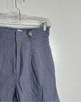 Nicole Miller 100% Linen Belted Straight Leg Cropped Trouser Pant