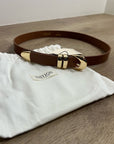 Nation LA Genuine Leather Joss Belt in Cognac Brown Gold Hardware