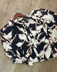 Anthropologie Maeve 100% Cotton Neutral Floral Button Down Shirt Midi Dress