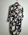 Anthropologie Maeve 100% Cotton Neutral Floral Button Down Shirt Midi Dress