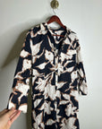 Anthropologie Maeve 100% Cotton Neutral Floral Button Down Shirt Midi Dress
