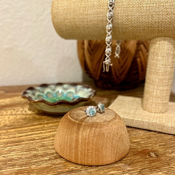 Earrings Genuine Blue Topaz White Topaz Halo Stud Post Earrings 925 Sterling Silver