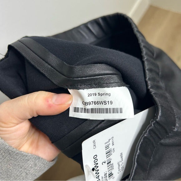 St. John 100% Leather Black Legging Pant