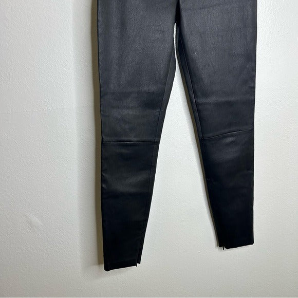 St. John 100% Leather Black Legging Pant