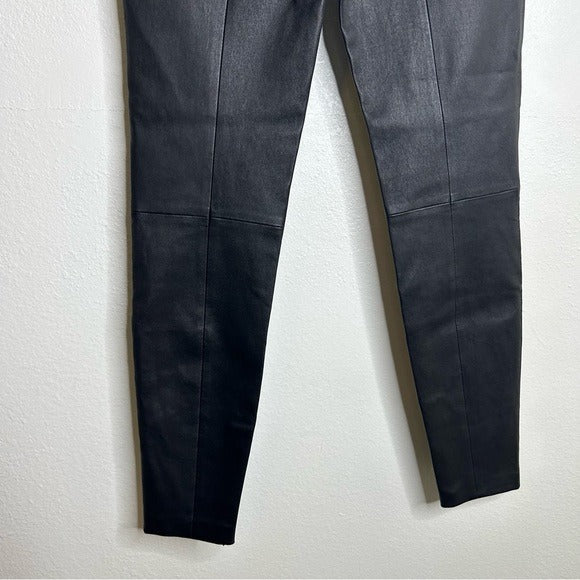 St. John 100% Leather Black Legging Pant