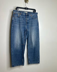 Madewell 100% Cotton Denim The Darted Barrel Leg Jean Medium Wash