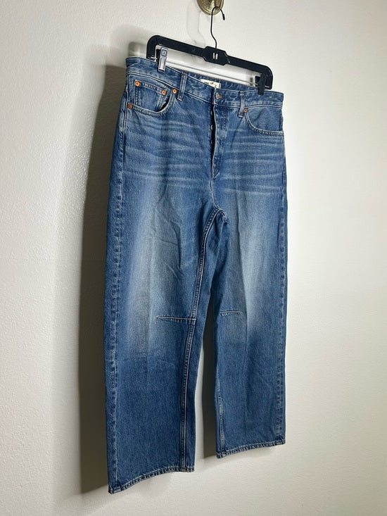 Madewell Madewell 100% Cotton Denim The Darted Barrel Leg Jean Medium Wash - Denim, Cotton