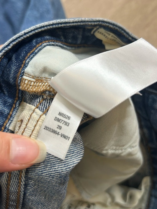 Madewell 100% Cotton Denim The Darted Barrel Leg Jean Medium Wash