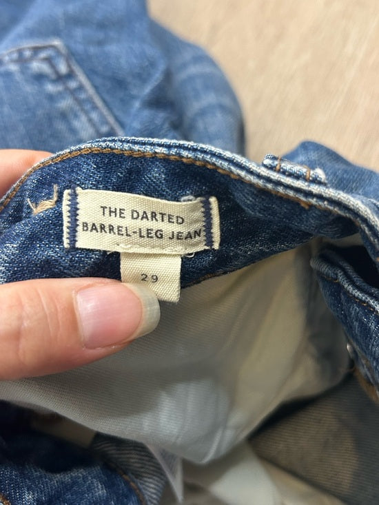 Madewell 100% Cotton Denim The Darted Barrel Leg Jean Medium Wash