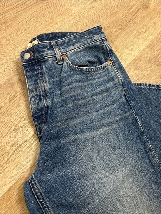 Madewell Madewell 100% Cotton Denim The Darted Barrel Leg Jean Medium Wash - Denim, Cotton