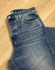 Madewell 100% Cotton Denim The Darted Barrel Leg Jean Medium Wash