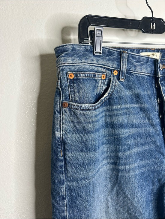 Madewell 100% Cotton Denim The Darted Barrel Leg Jean Medium Wash