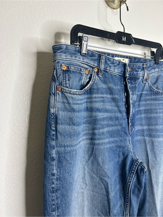 Madewell 100% Cotton Denim The Darted Barrel Leg Jean Medium Wash
