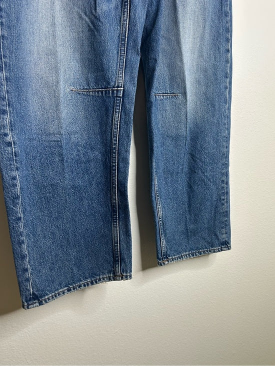 Madewell 100% Cotton Denim The Darted Barrel Leg Jean Medium Wash
