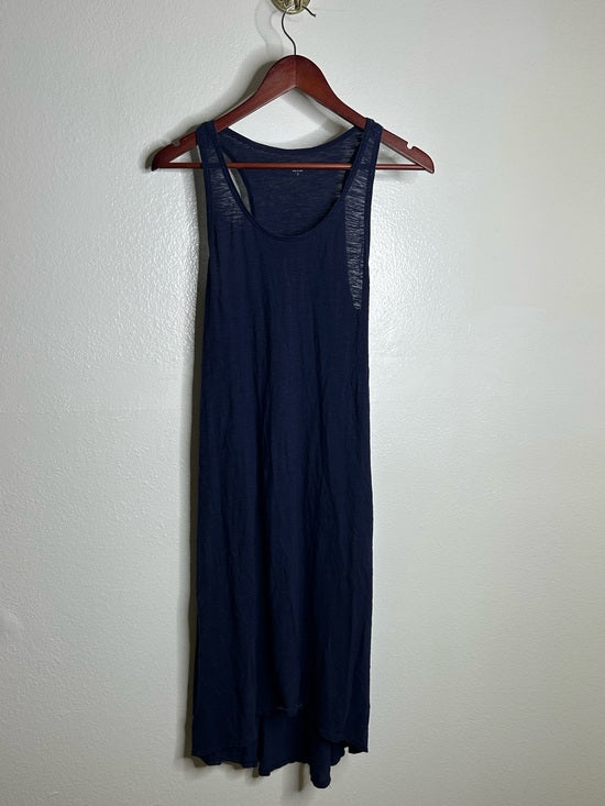Eileen Fisher Eileen Fisher Hemp Organic Cotton Lightweight Racerback Navy Blue Midi Dress - Hemp, Cotton