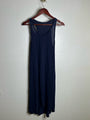 Eileen Fisher Hemp Organic Cotton Lightweight Racerback Navy Blue Midi Dress