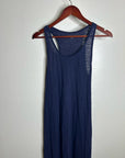 Eileen Fisher Hemp Organic Cotton Lightweight Racerback Navy Blue Midi Dress