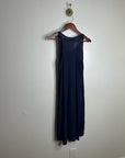 Eileen Fisher Hemp Organic Cotton Lightweight Racerback Navy Blue Midi Dress