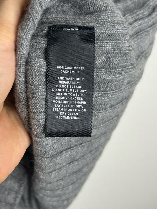 Lafayette 148 100% Cashmere Gray Ribbed Turtleneck Knit Rib Sweater Tank Top