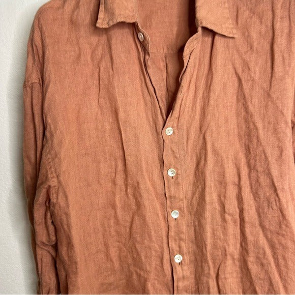 Vitamin A 100% Linen Oversized Playa Button Down Shirt
