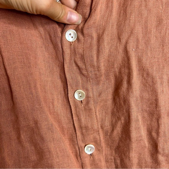 Vitamin A 100% Linen Oversized Playa Button Down Shirt