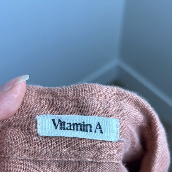 Vitamin A 100% Linen Oversized Playa Button Down Shirt