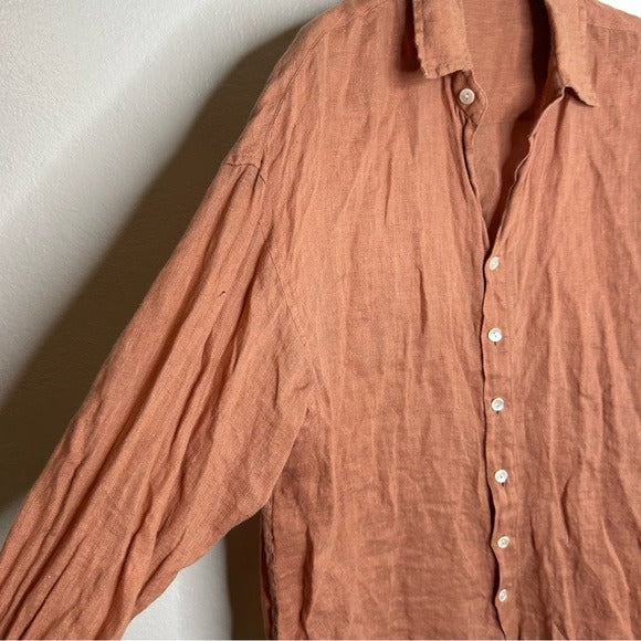 Vitamin A Vitamin A 100% Linen Oversized Playa Button Down Shirt - Linen