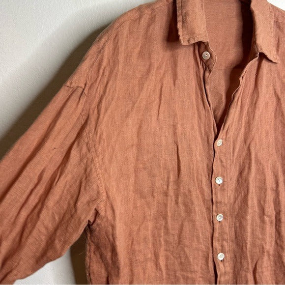 Vitamin A Vitamin A 100% Linen Oversized Playa Button Down Shirt - Linen